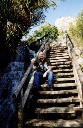 Andrew at the Fuentes del Algar, Spain