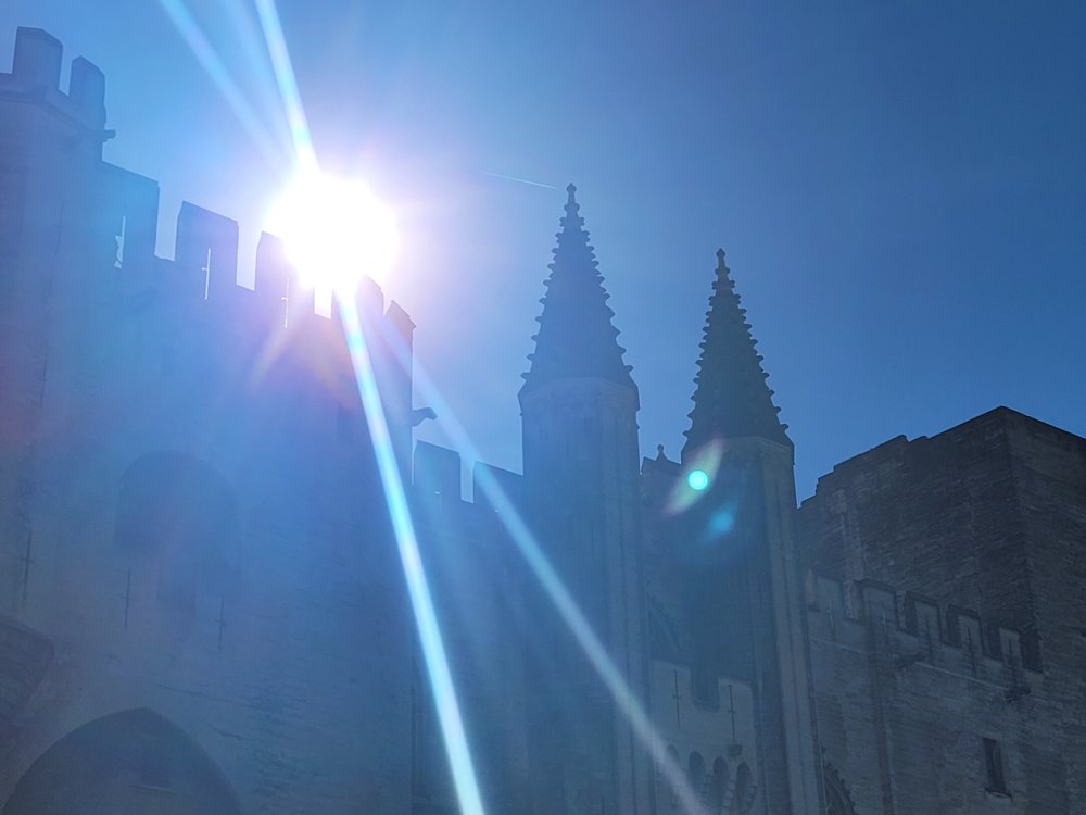 Early Morning Sun behind the Palais des Papes, Avignon, France