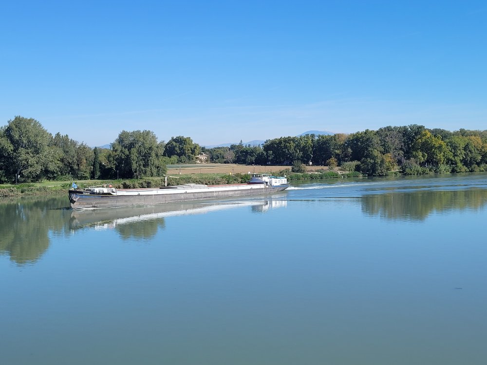 Barge on the Rh�ne, Avignon, France
