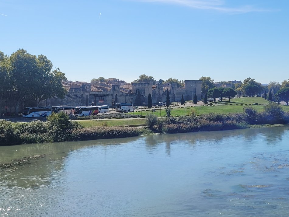 City Walls of Avignon from the Pont d'Avignon, Vacleuse, France