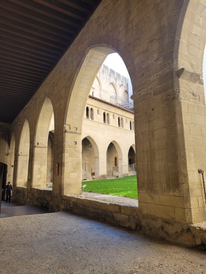 Cloister inside the Palais des Papes, Avignon, France