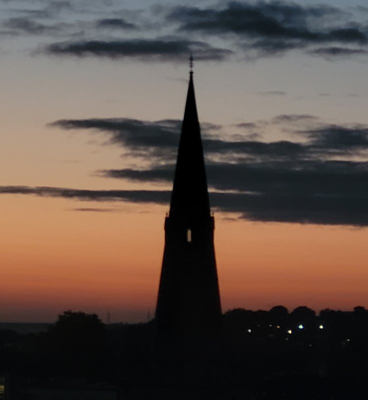St. John's Church Spire, Bedford at Sunset