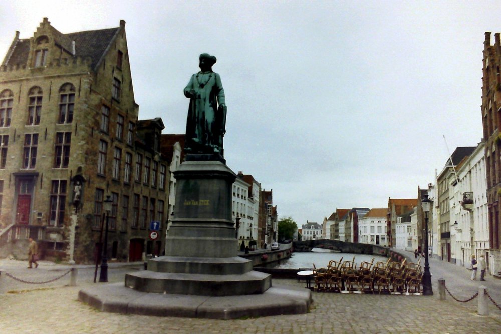 Statue of Jan van Eyck, Brugge, Belgium