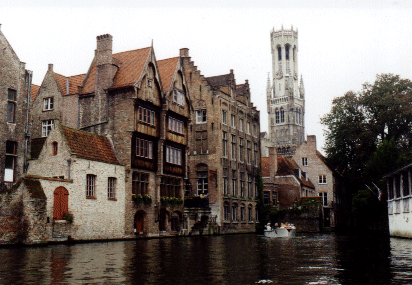 The Belfort and Ancient Wooden House, Brugge, Belgium