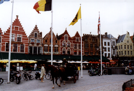 Medieval Houses in the Markt Square, Brugge, Belgium