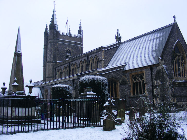 Beaconsfield Church in the Snow