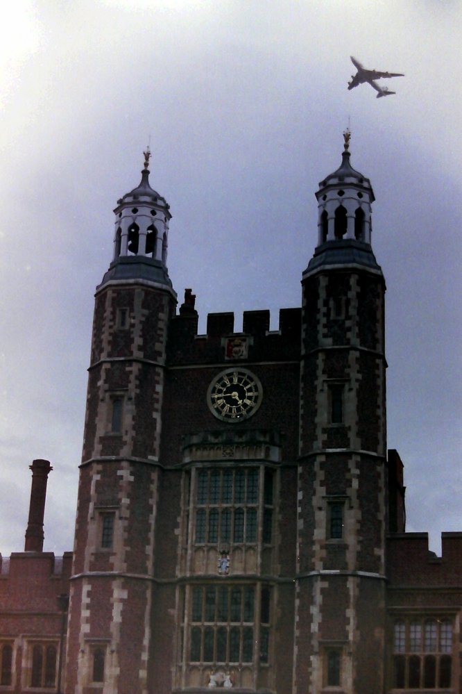 Airplane over Eton, Buckinghamshire