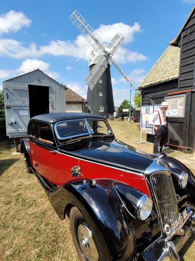 Vintage Car and Windmill, Burwell Museum, Cambridgeshire