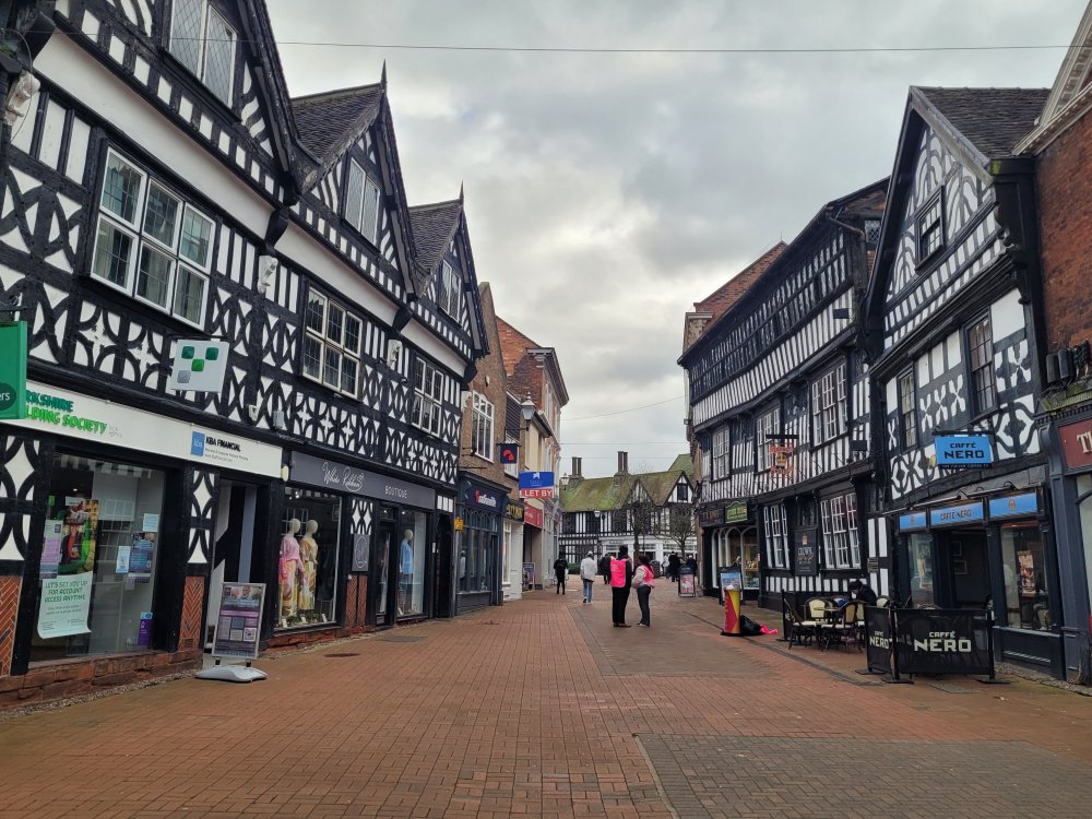 Nantwich High Street - Ancient Black and White Buildings, Cheshire