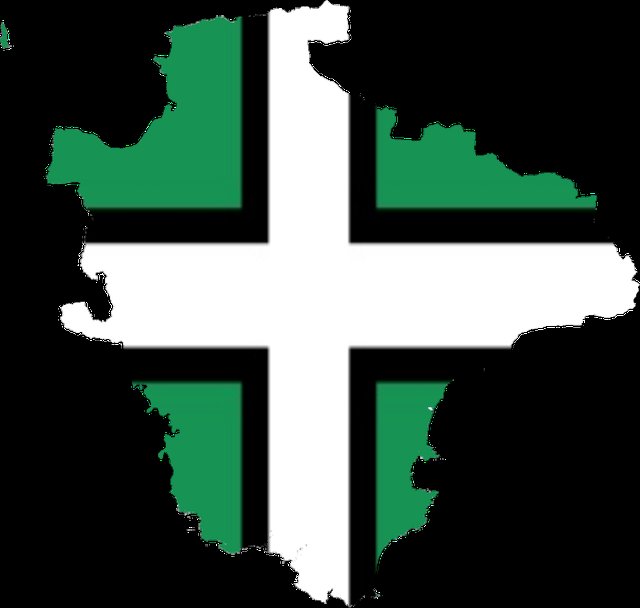 Devon Flag on Devon Map