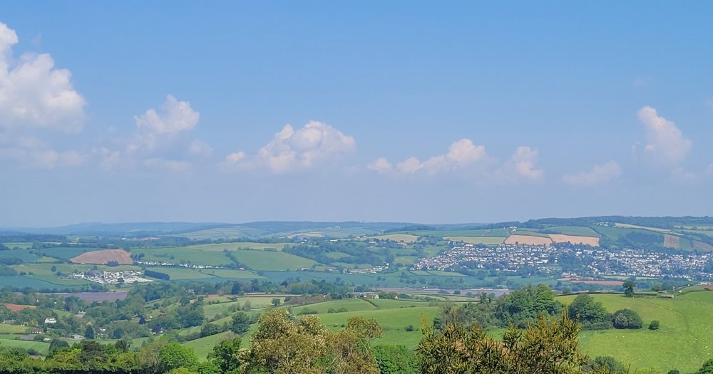 View Over the Teign Valley from Cafe at Plant World, Devon
