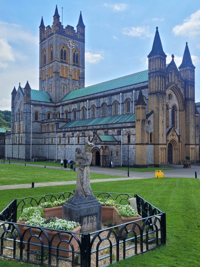 Statue and Buckfast Abbey, Devon