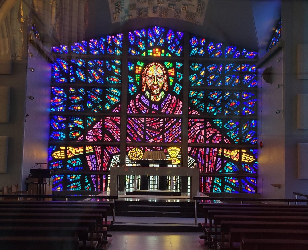 Blessed Sacrament Chapel window (1968), Buckfast Abbey, Devon