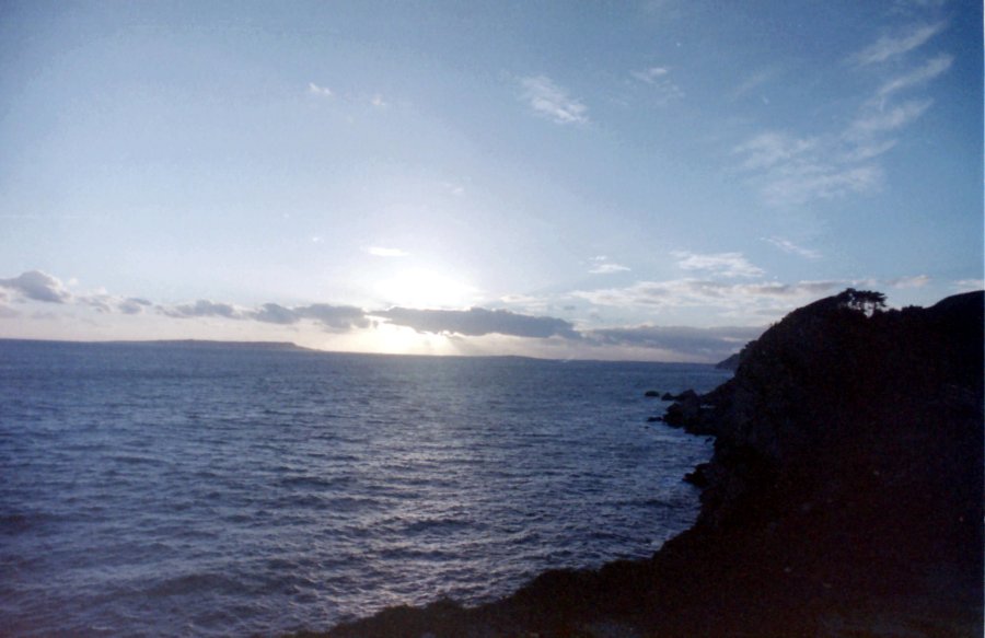 Sunset looking towards the Isle of Portland, Dorset