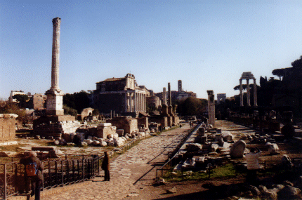 The via Sacra passing through the centre of the Forum, Rome, Italy