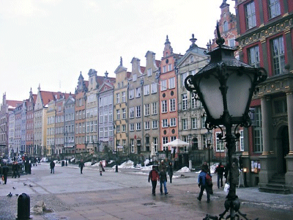 Looking down Dlugi Targ, Gdańsk, Poland