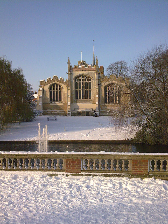 Hitchin Church in the snow, Hertfordshire