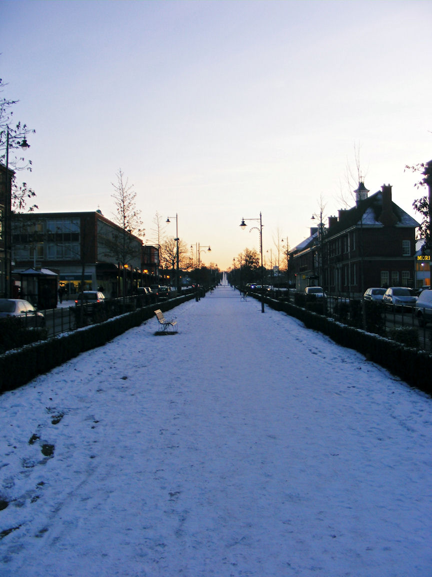 Letchworth Garden City in the snow
