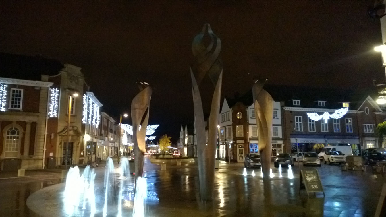 Sculptures in Leys Avenue, Letchworth Garden City, Hertfordshire