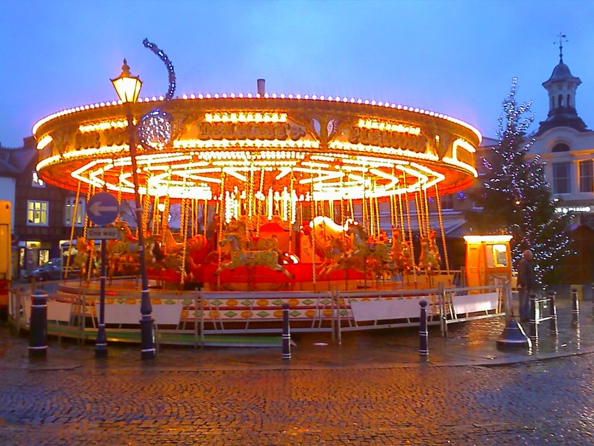 Christmas Entertainments in Hitchen Market Square, Hertfordshire