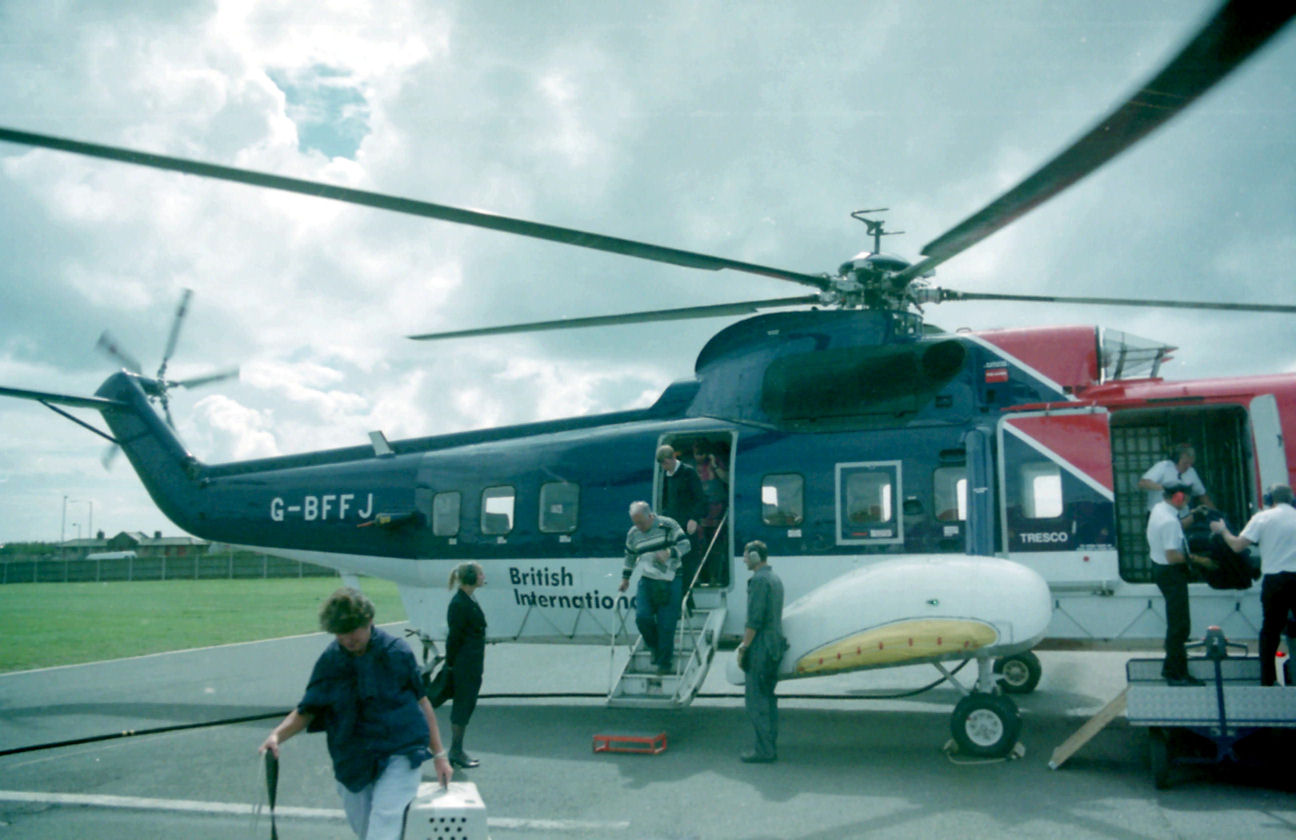 Arriving back at Penzance Heliport
