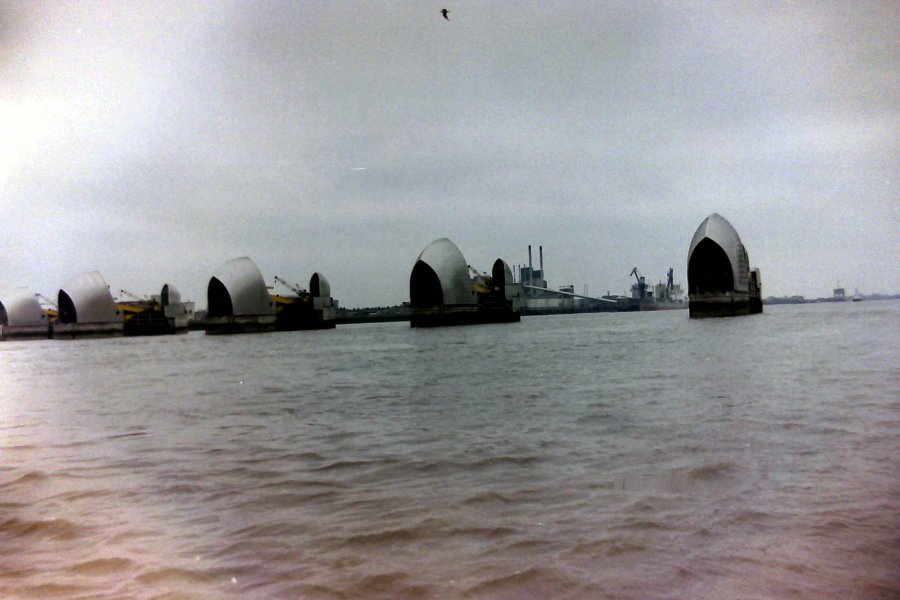Travelling away from the Thames Barrier, Kent