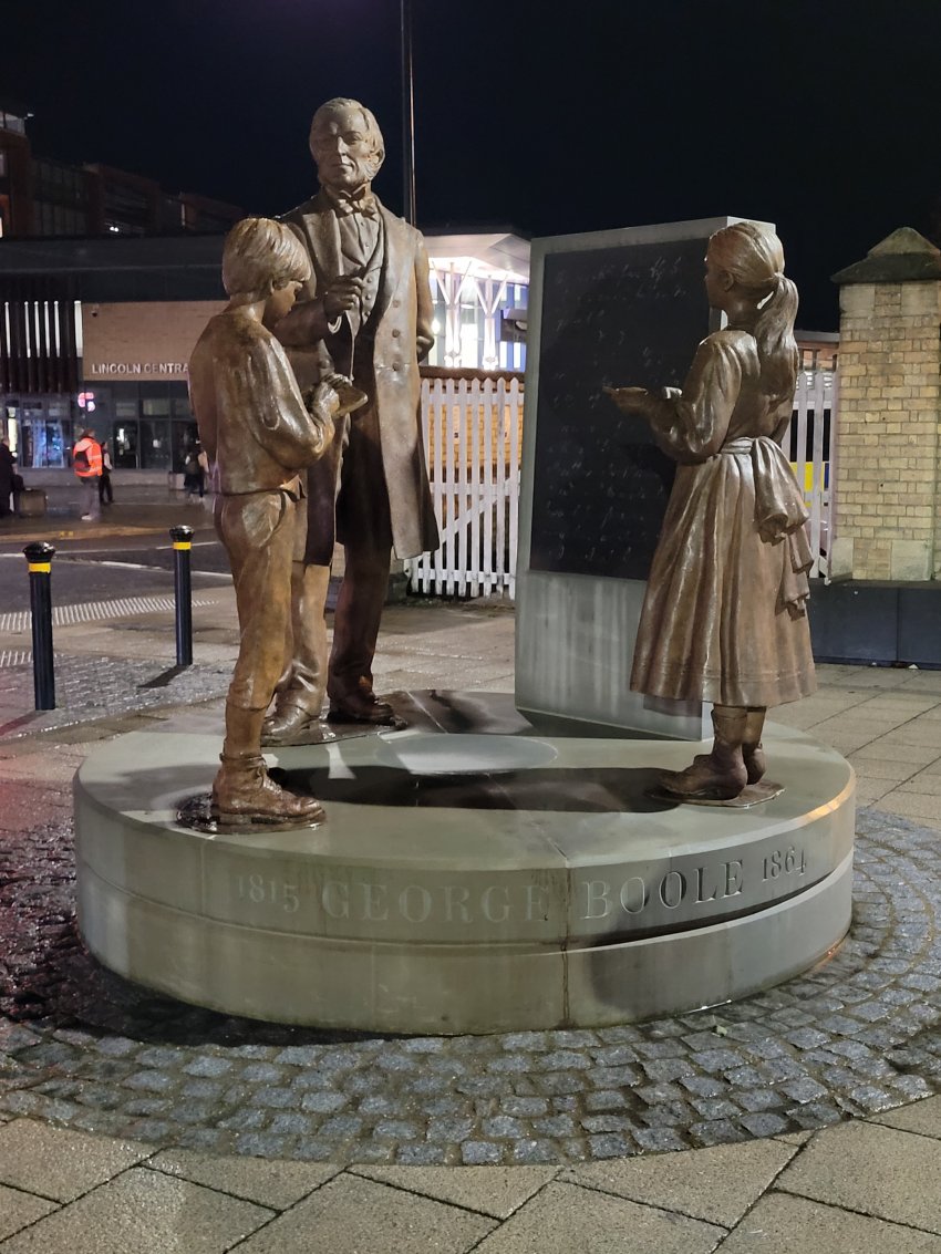 Statue of George Boole at Lincoln Station, Lincolnshire