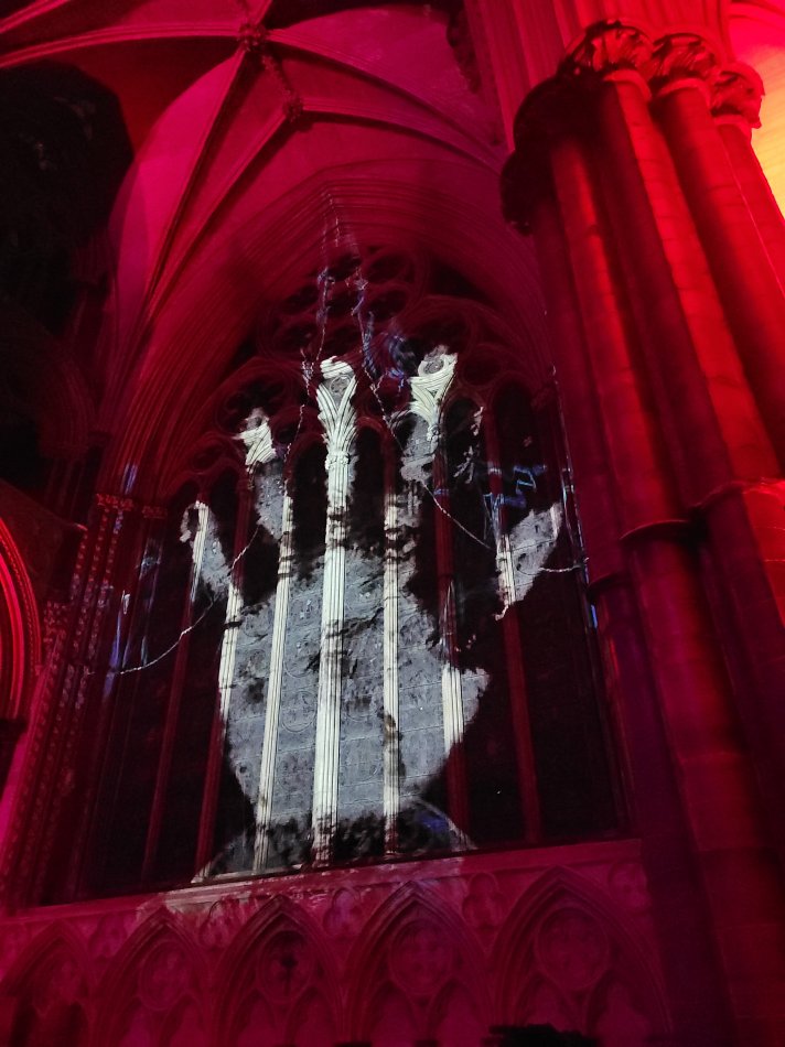 Big Hand - Life by Luxmuralis at Lincoln Cathedral, Lincolnshire
