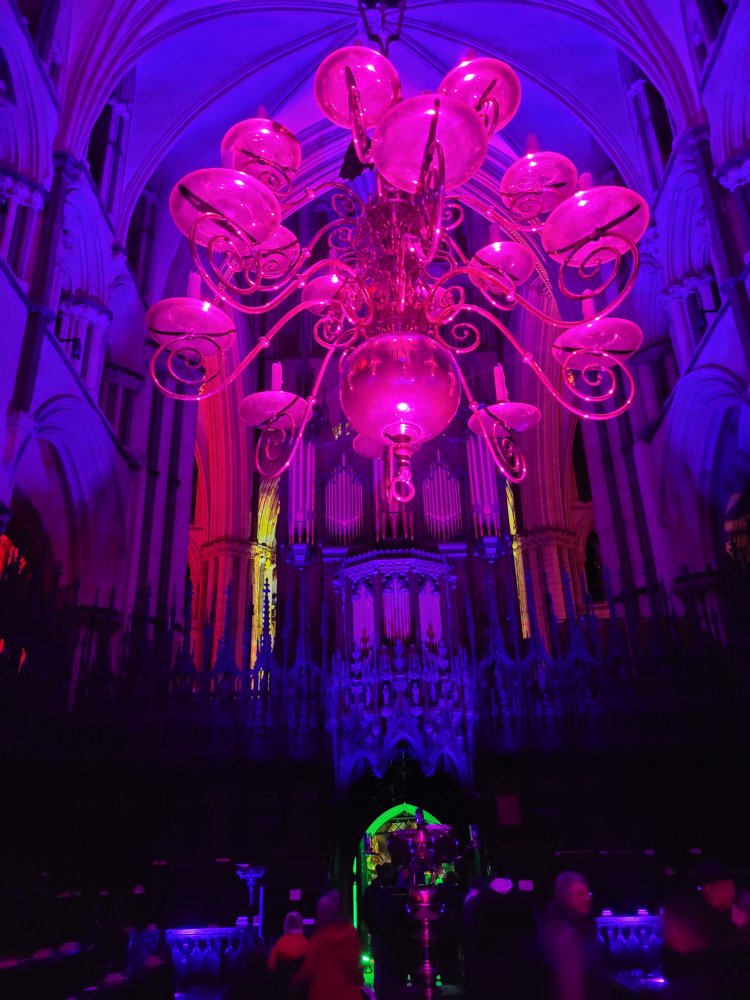 Choir during Luxmuralis, Lincoln Cathedral, Lincolnshire