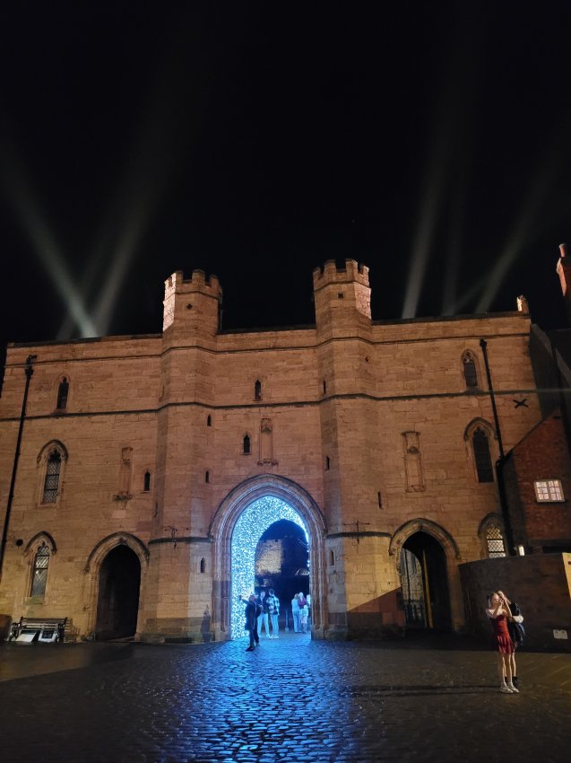 Exchequer Gate, Lincoln at Christmas, Lincolnshire