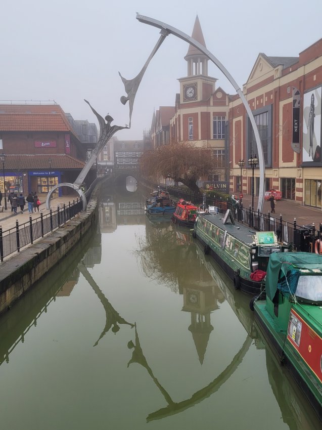 Reflections in the Witham, Waterside, Lincoln. Lincolnshire