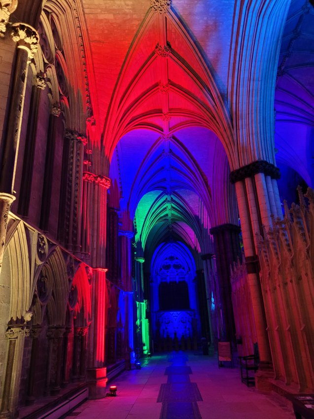 Bathed in Light, Time by Luxmuralis at Lincoln Cathedral, Lincolnshire