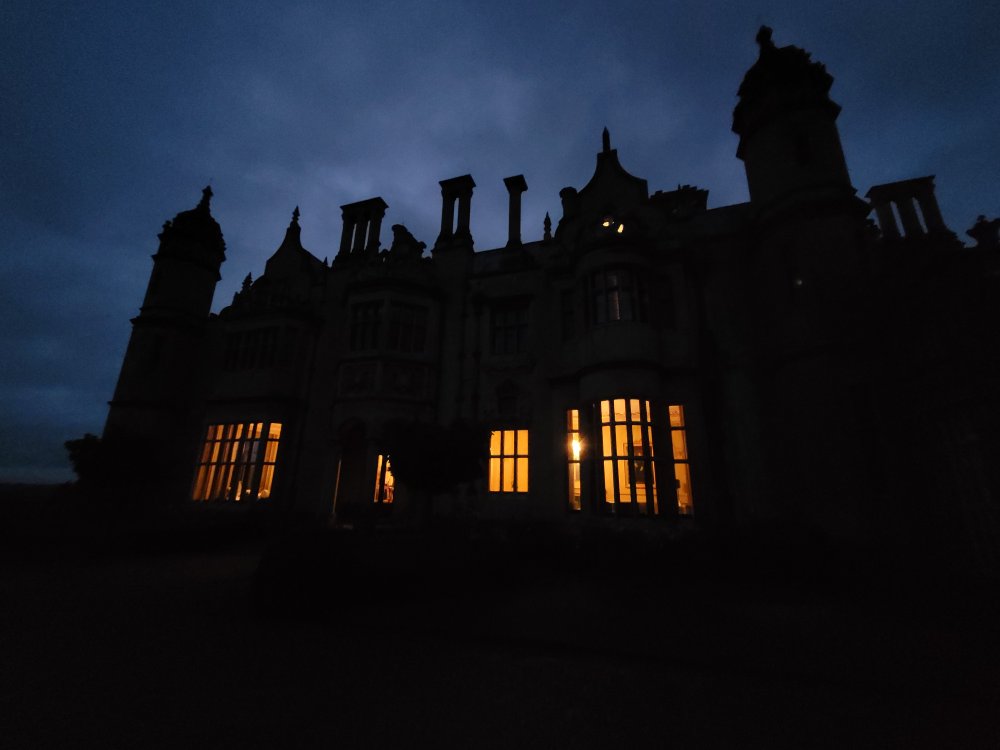 Spooky Gothic Harlaxton Manor at Night, Lincolnshire