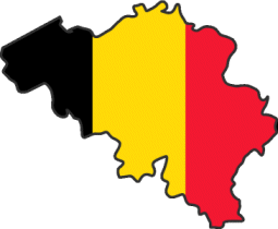Map of Belgium with flag