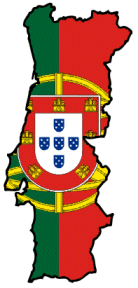 Map of Portugal with flag