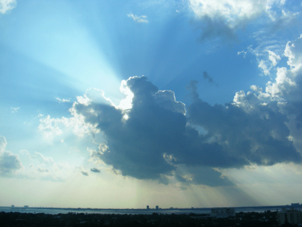 Sunshine over Miami, Florida, USA