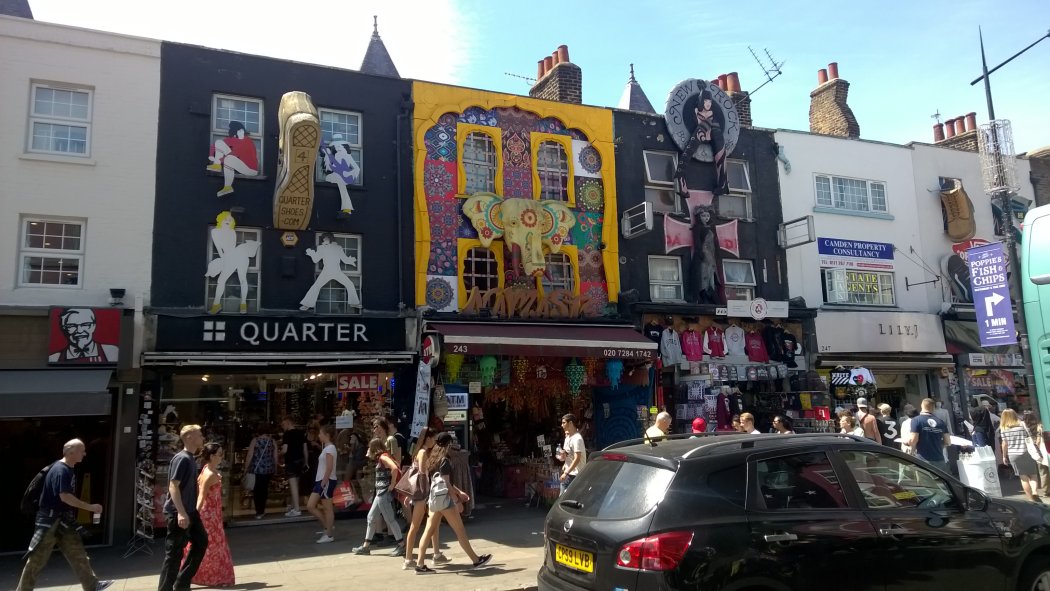 Colourful shops in Camden Town, Middlesex