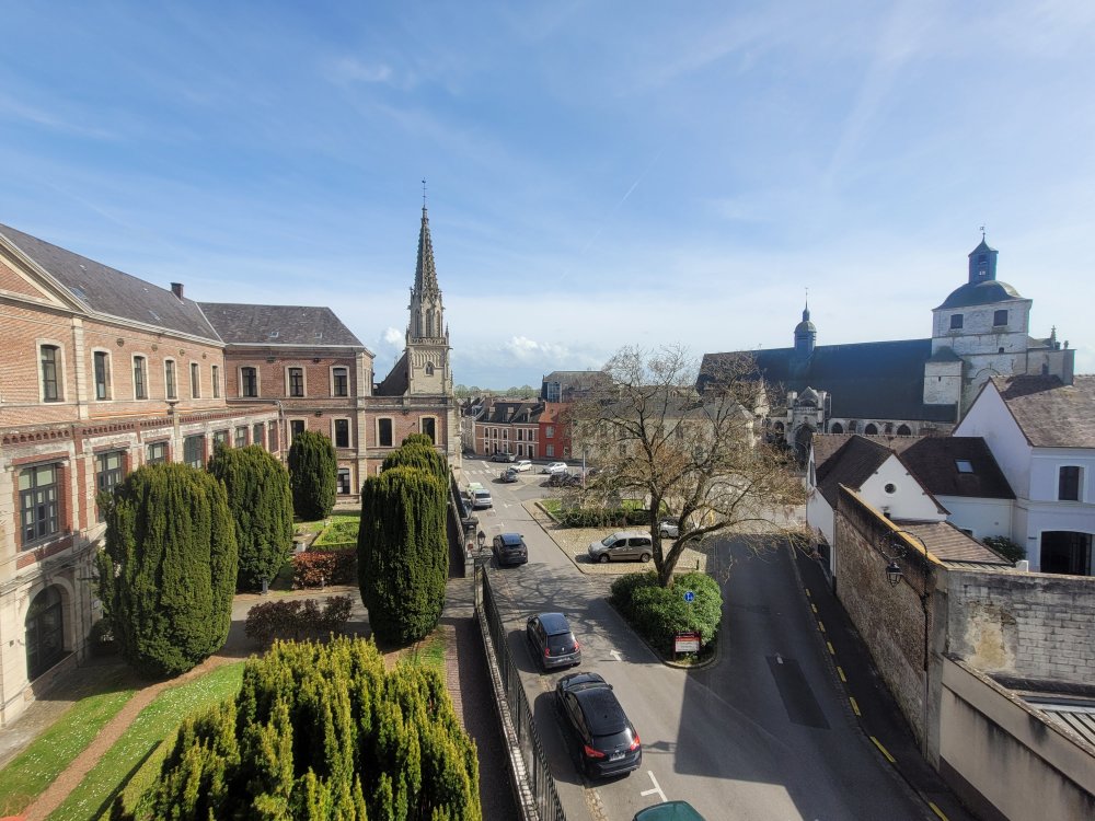 Place Gambetta from the Hermitage Hotel, Montreuil-sur-Mer, Pas de Calais, France