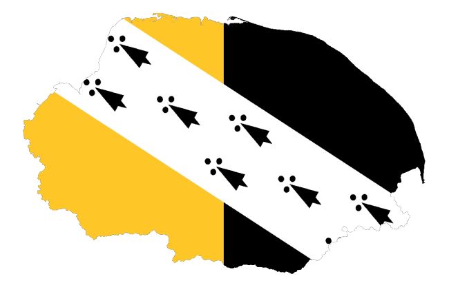 Norfolk Flag on Norfolk Map
