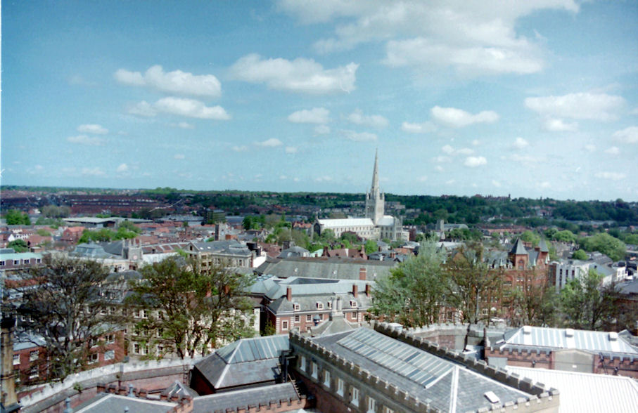 Norwich including the Cathedral from the Castle, Norfolk