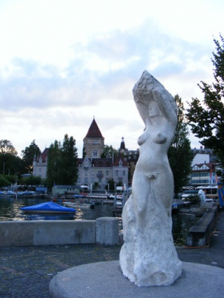 Virgin of the Lake Statue in Ouchy, Switzerland