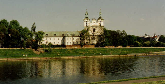 The Pauline Church, Krak�w seen from across the Wisla, Poland
