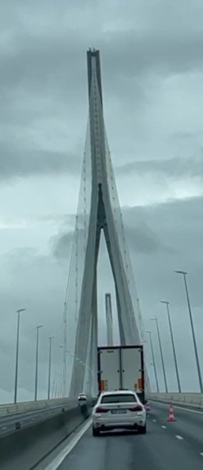 Crossing the Pont de Normandy, near Le Havre, France