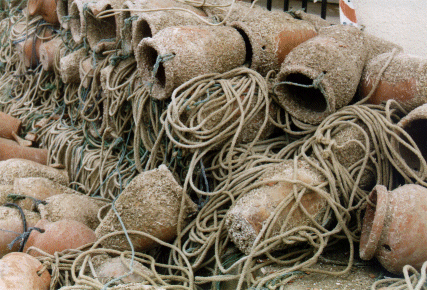 Fisherman's pots - arty shot, Moraira, Spain