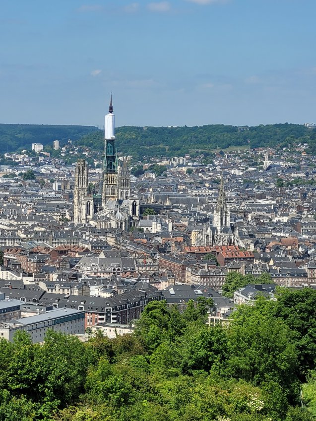 The Cathedral and St. Maclou from Panorama de la C�te Sainte Catherine, Rouen, Normandy, France
