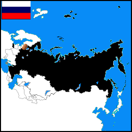 Map of Russia showing Vyborg