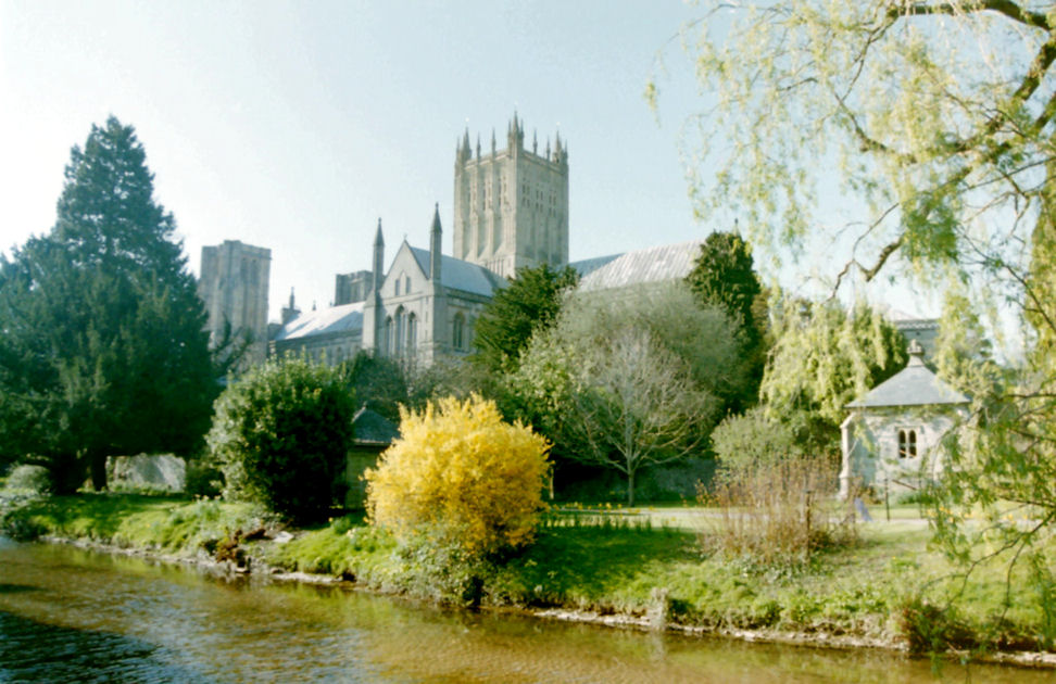 Wells Cathedral from the Palace Gardens, Somerset