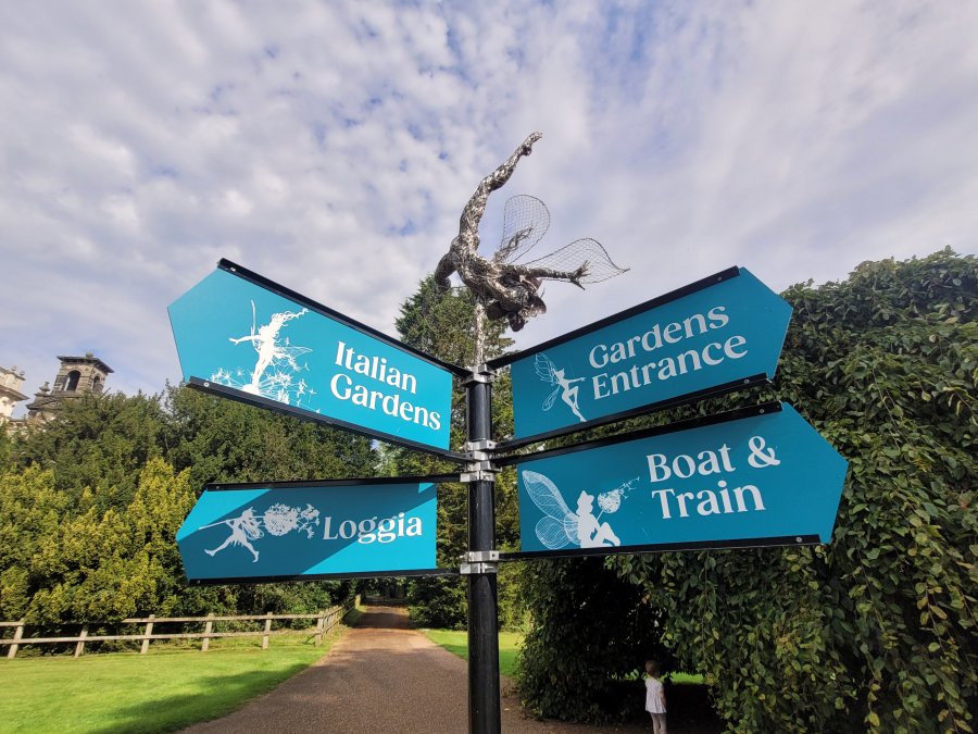 Fairy and Sign, Trentham Gardens, Staffordshire