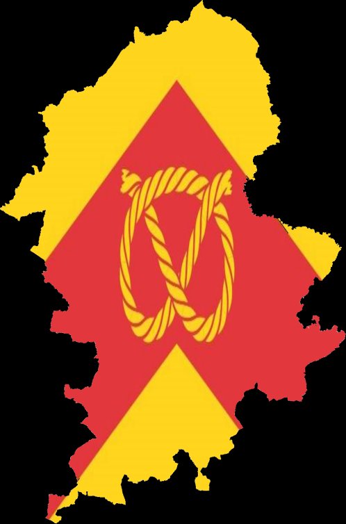 Staffordshire Flag on Staffordshire Map