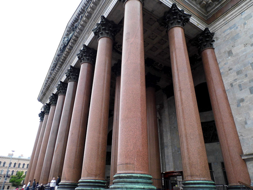 Portico of St. Isaac's Cathedral, St. Petersburg, Russia